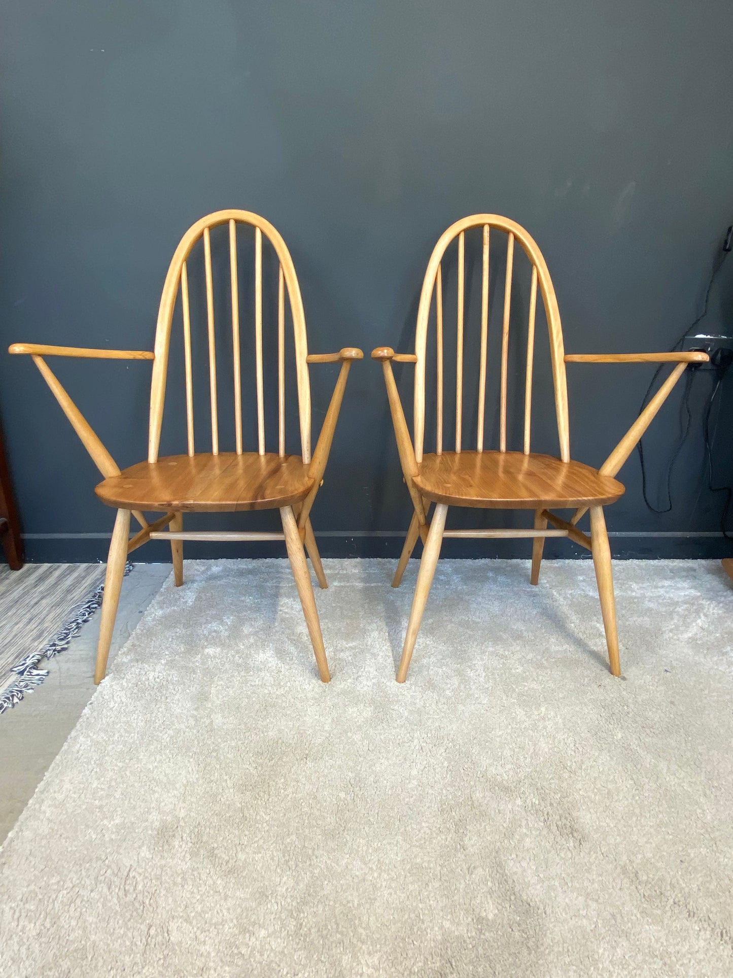 Pair of Refurbished Vintage Ercol Quaker Carver