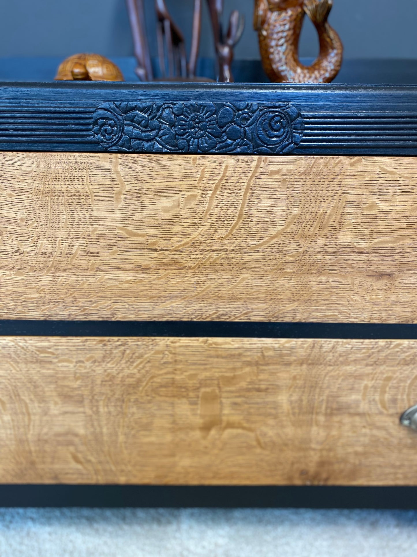 Quarter sawn oak drawers