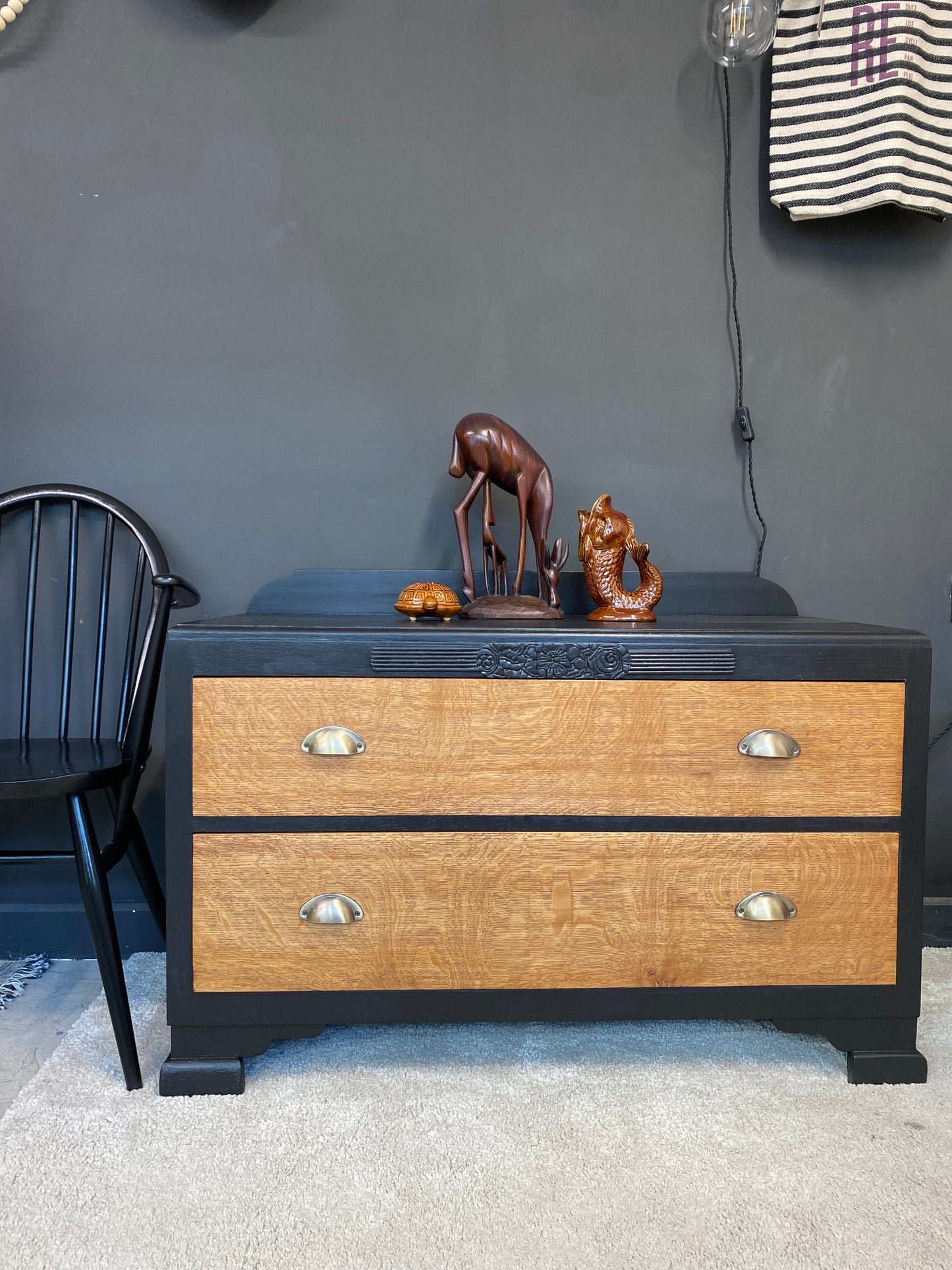Quarter sawn oak drawers