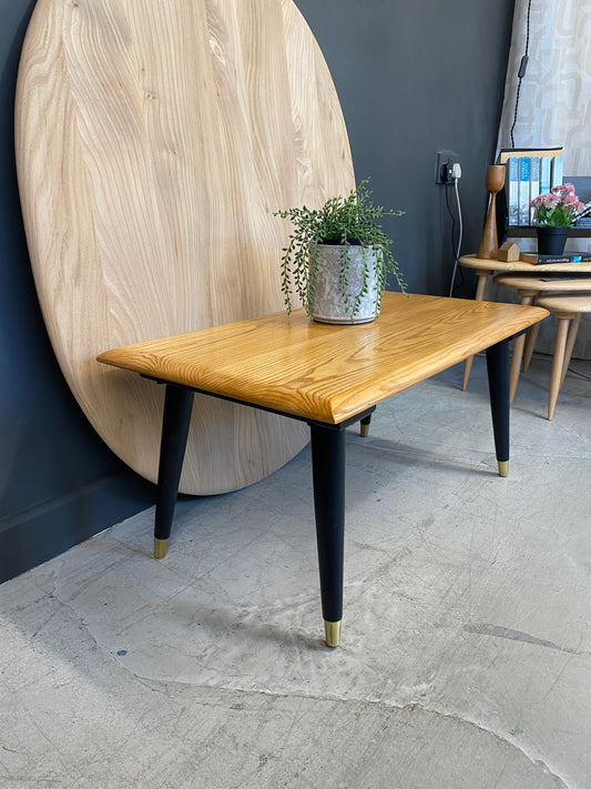 Ash coffee table with vintage legs