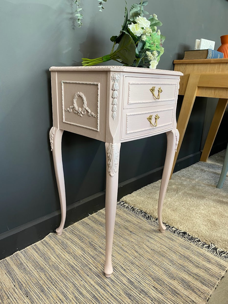 Vintage French nightstand/lamp table