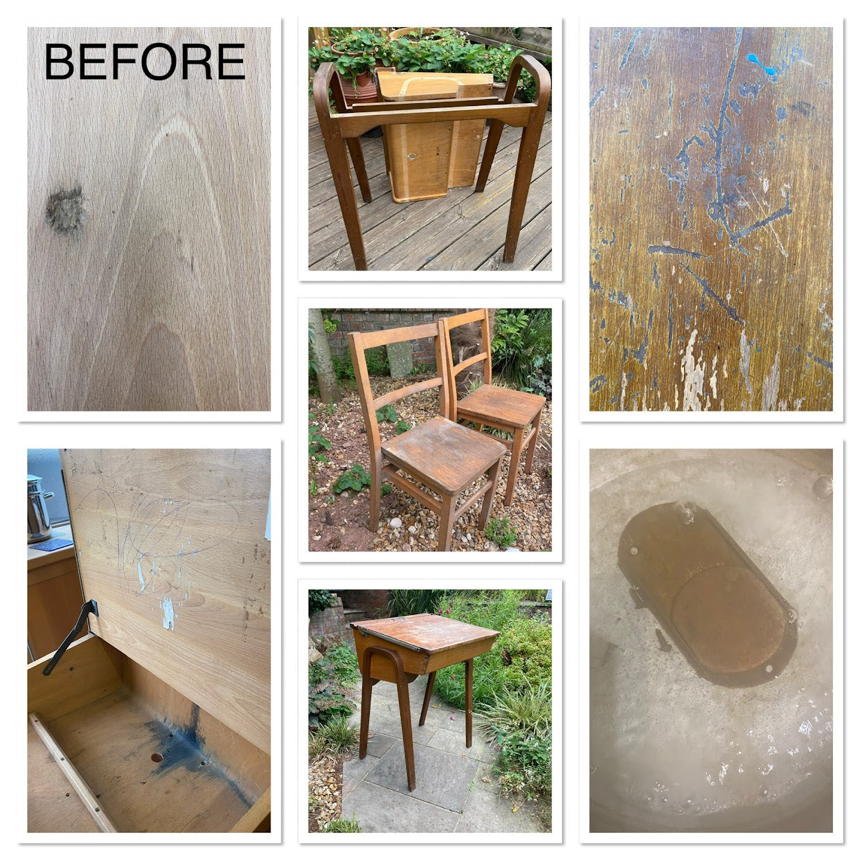 ESA vintage school desk and chair revamp