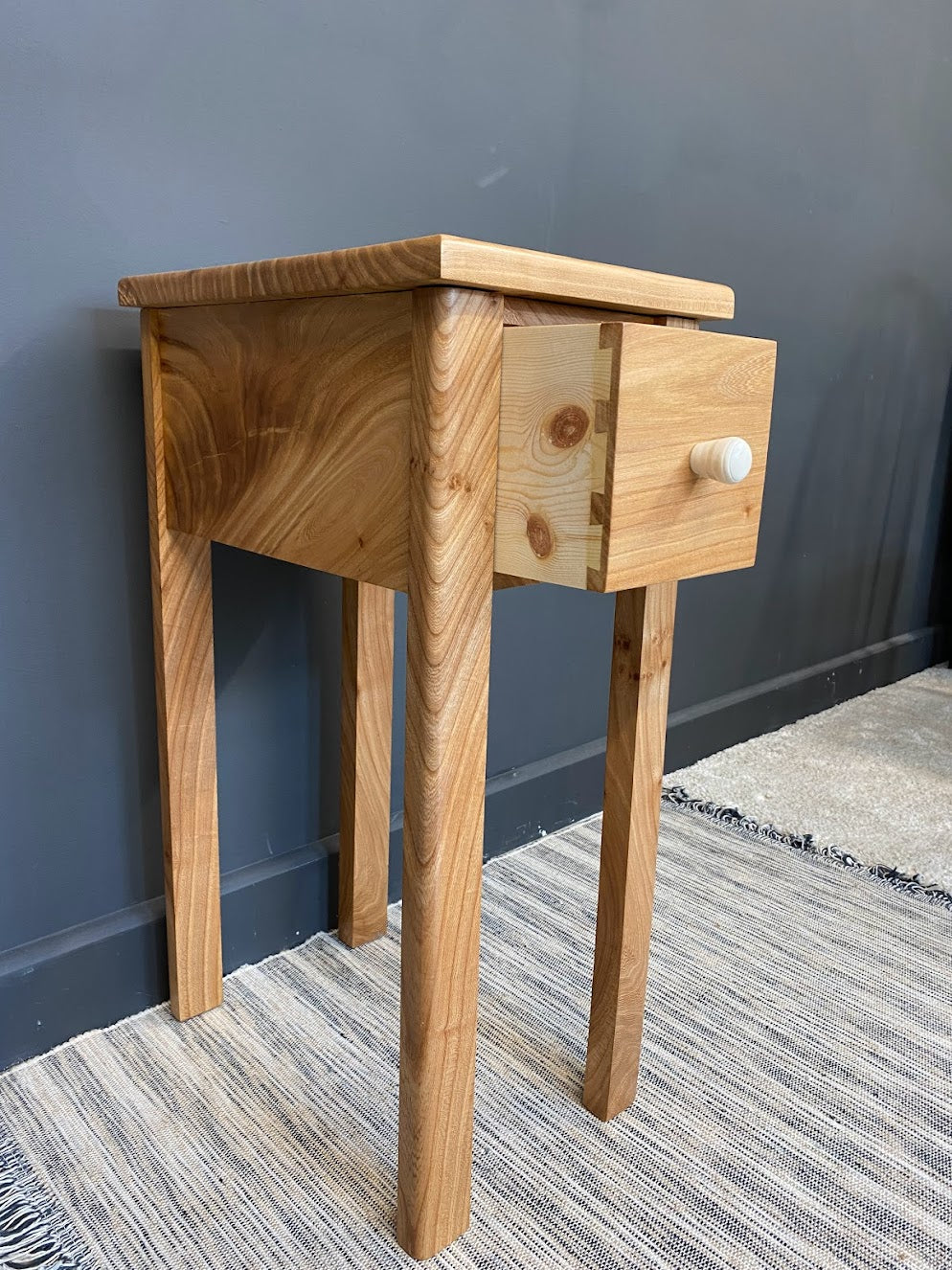 Handmade Elm nightstand/lamp table