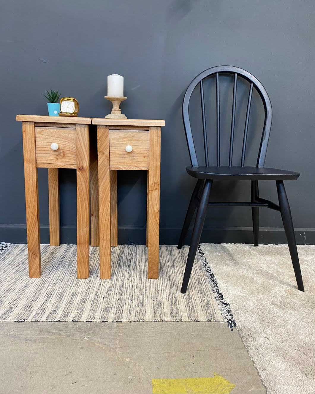 Handmade Elm nightstand/lamp table