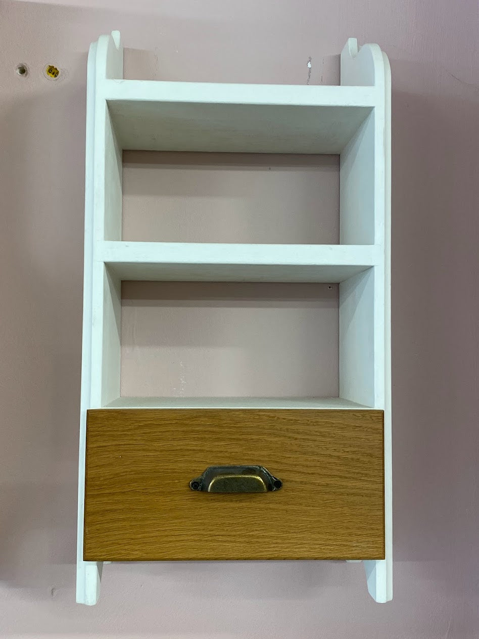 Painted Wall Unit with Natural Oak Drawer