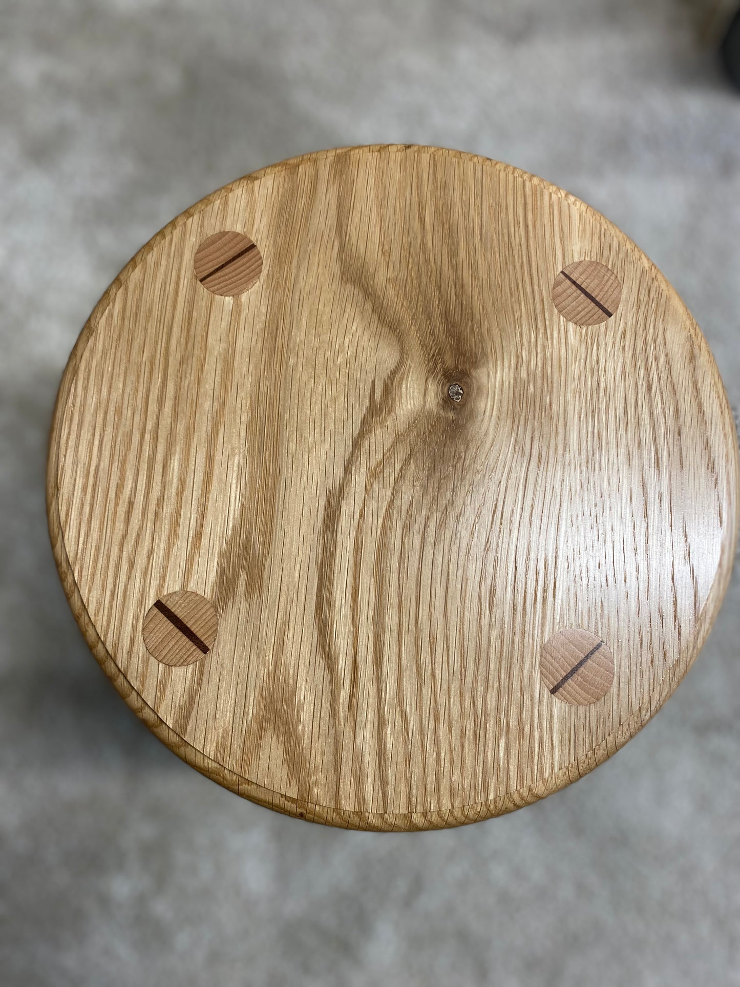 Stool in Oak with wedged tenons.