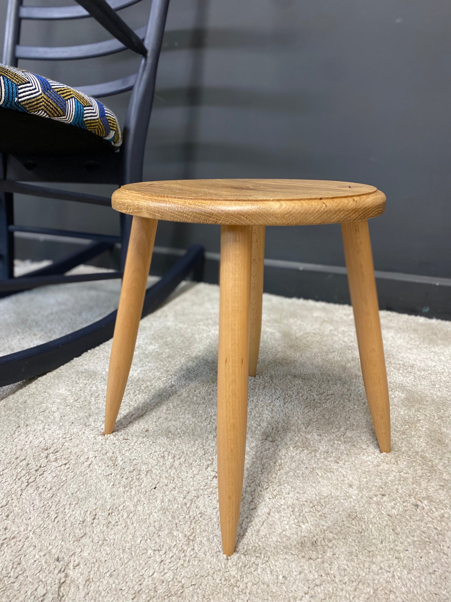 Stool in Oak with wedged tenons.