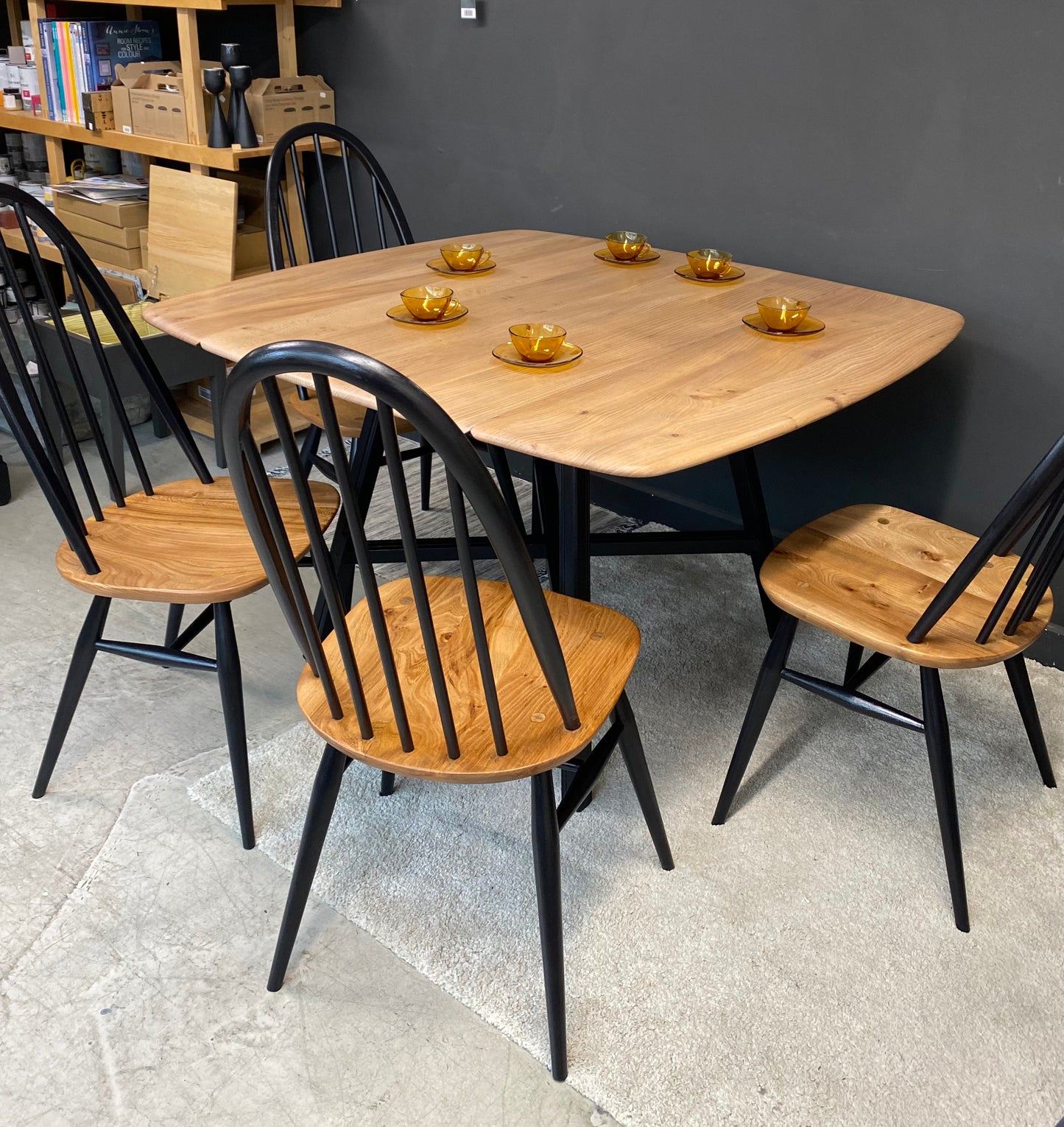 Vintage Ercol Square Drop Leaf Table.