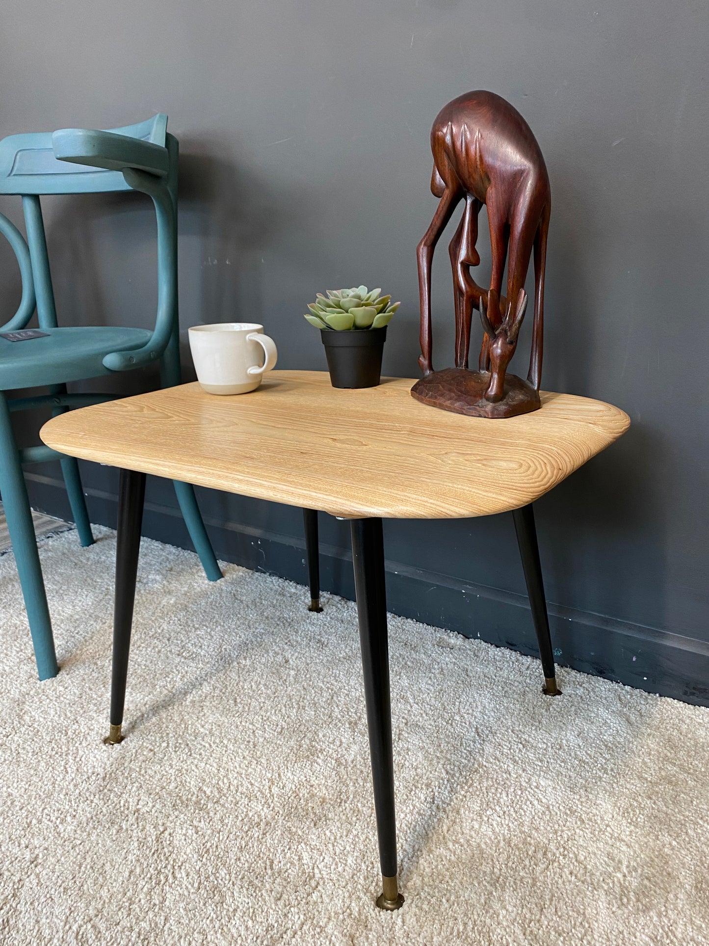 Ash table with vintage dansette legs