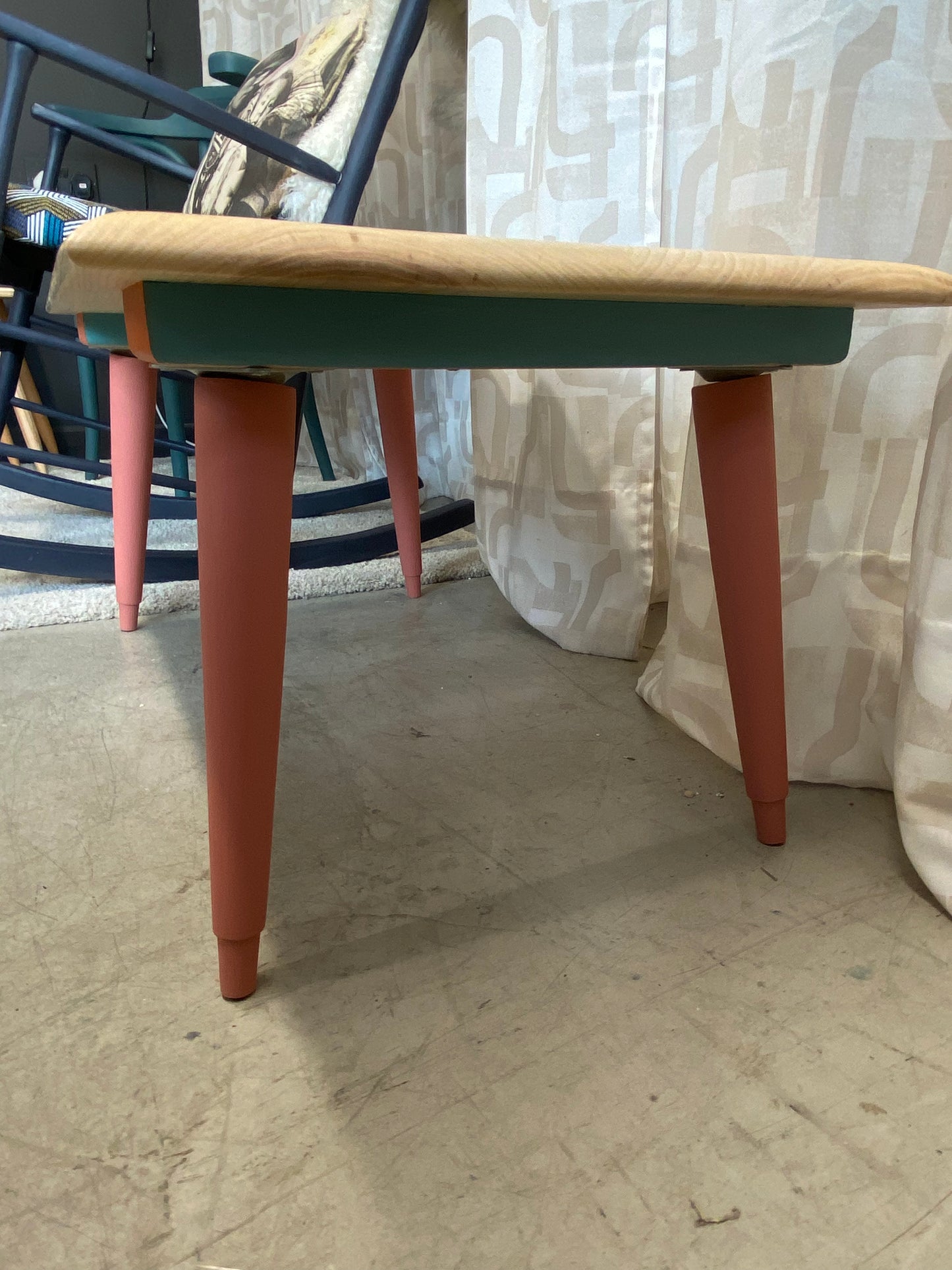 Ash coffee table with vintage legs