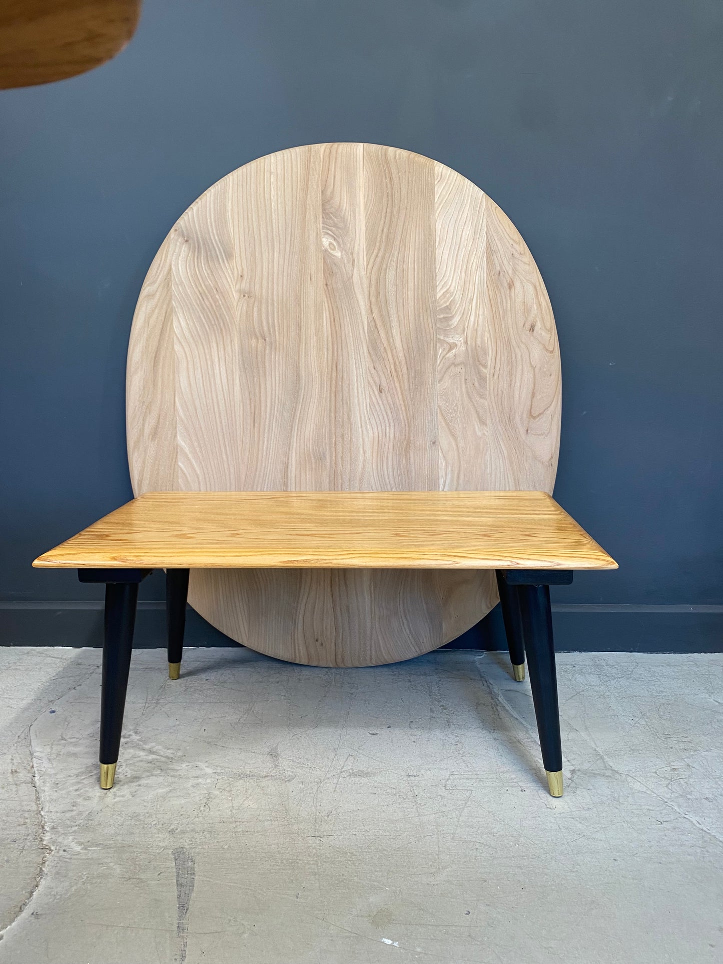 Ash coffee table with vintage legs