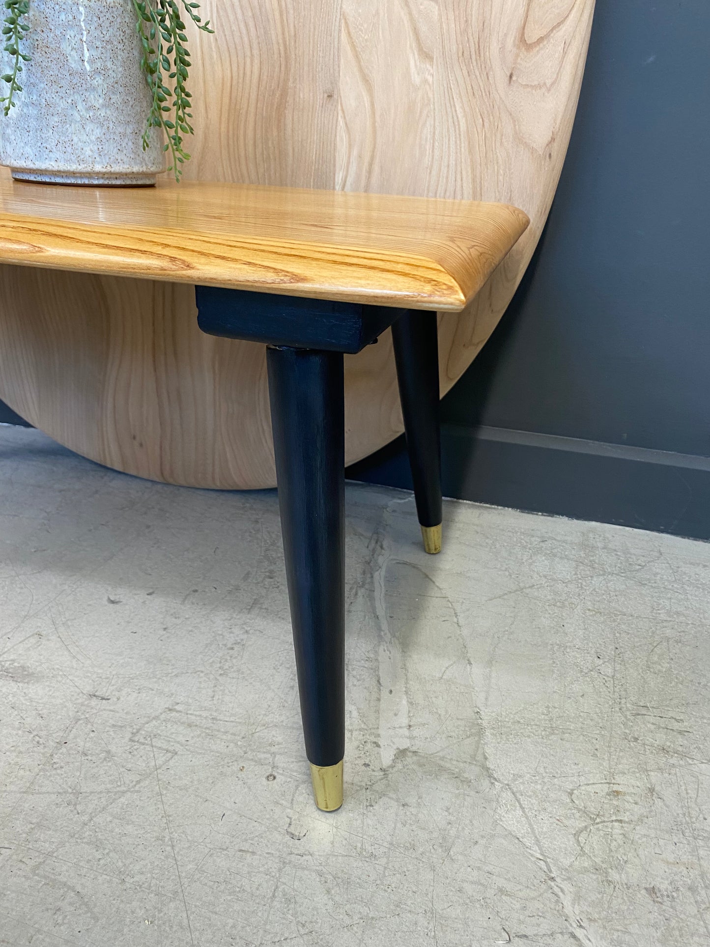 Ash coffee table with vintage legs