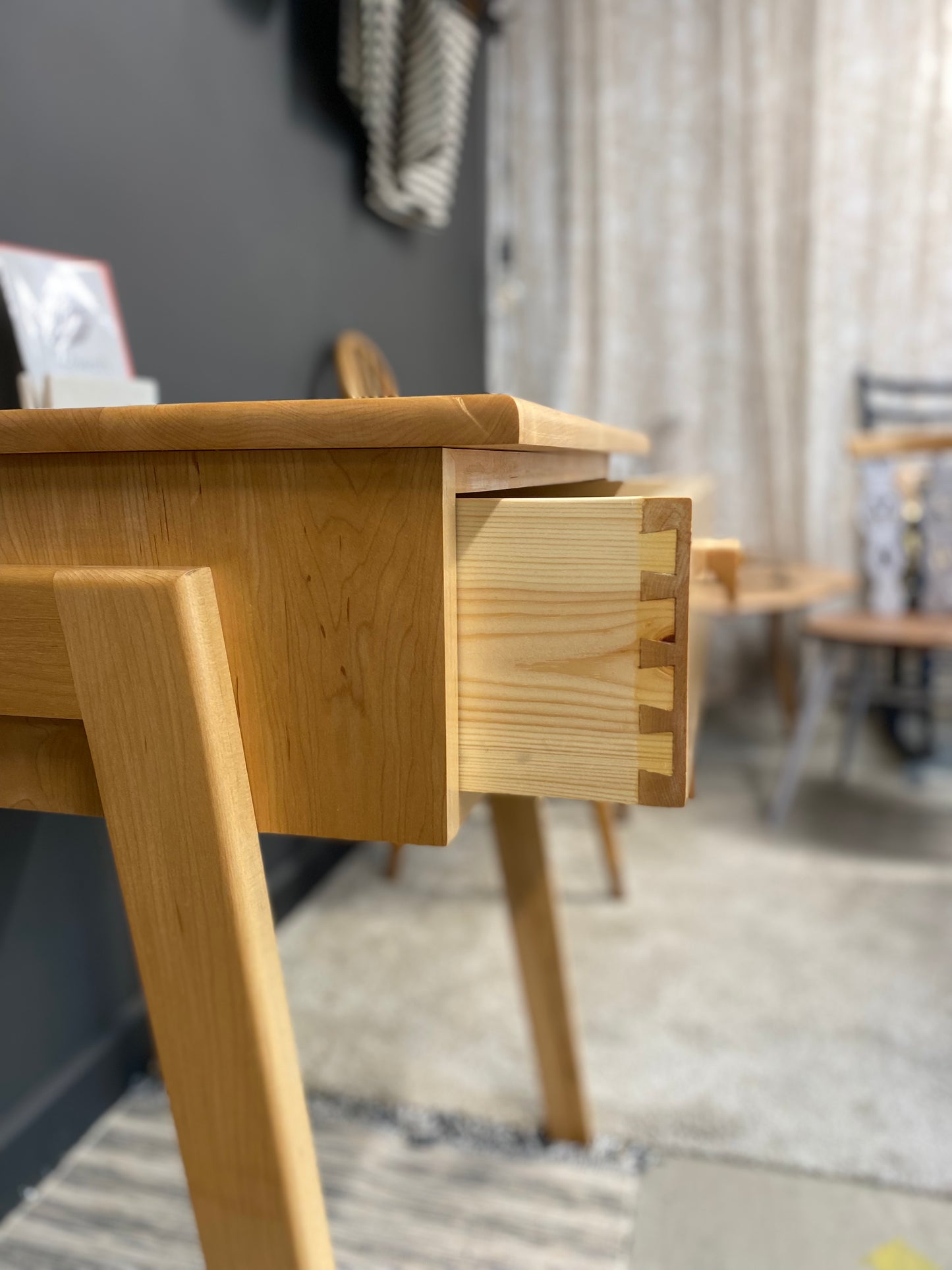 Mid century style desk in Solid Maple