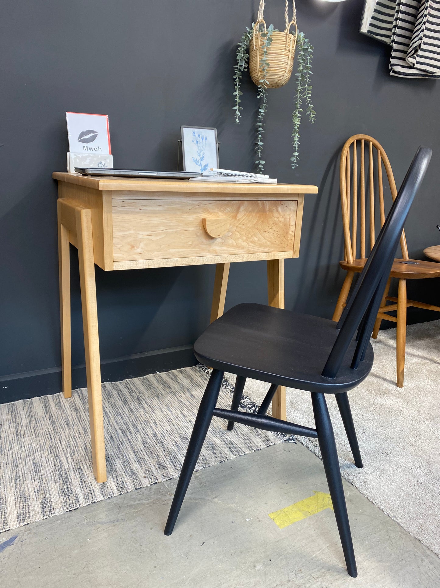 Mid century style desk in Solid Maple