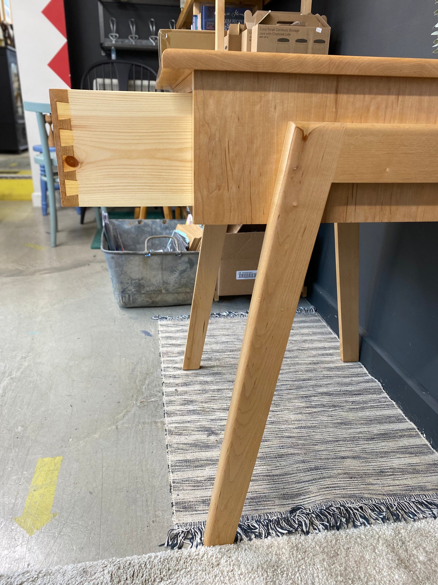 Mid century style desk in Solid Maple