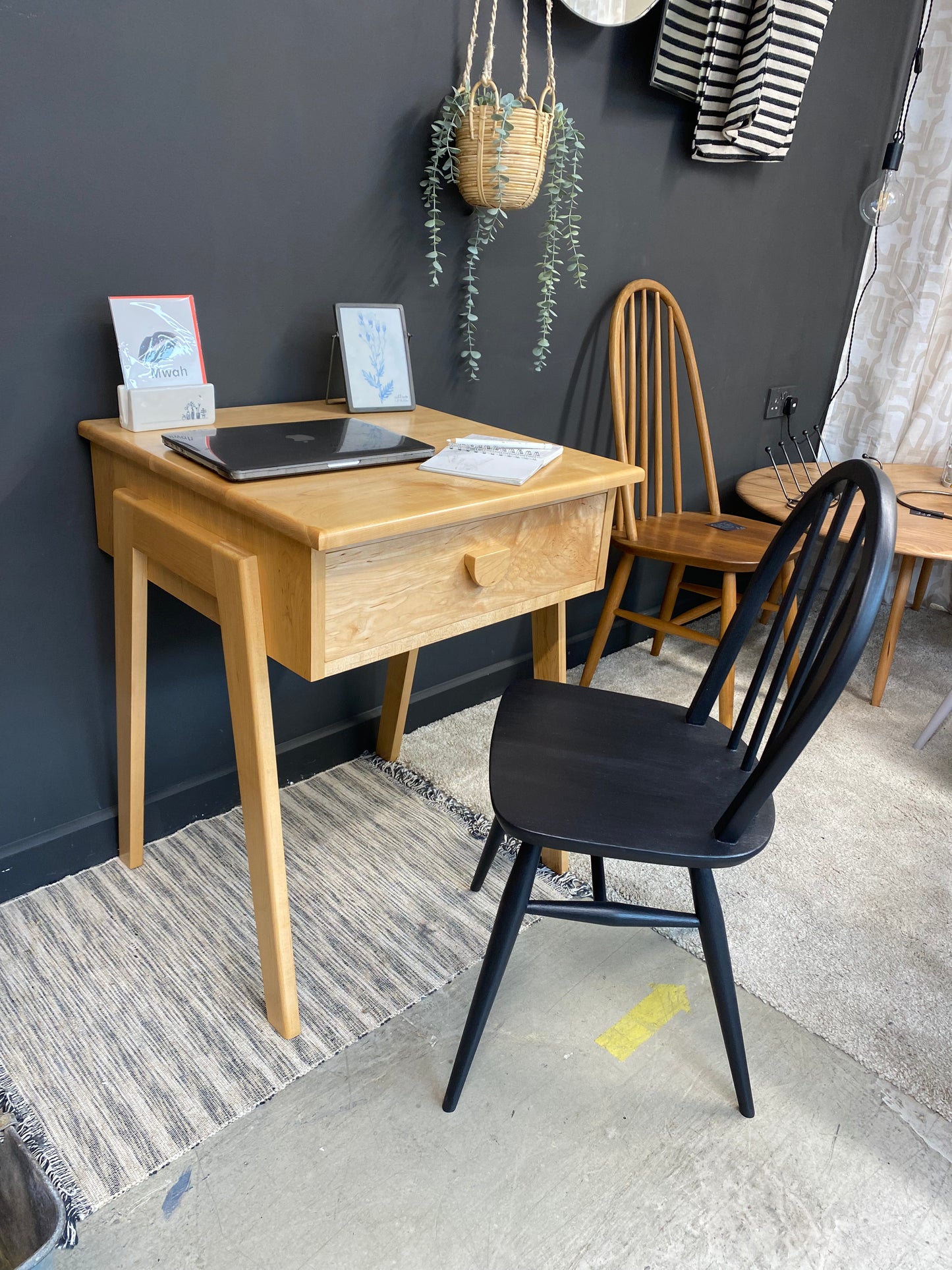 Mid century style desk in Solid Maple