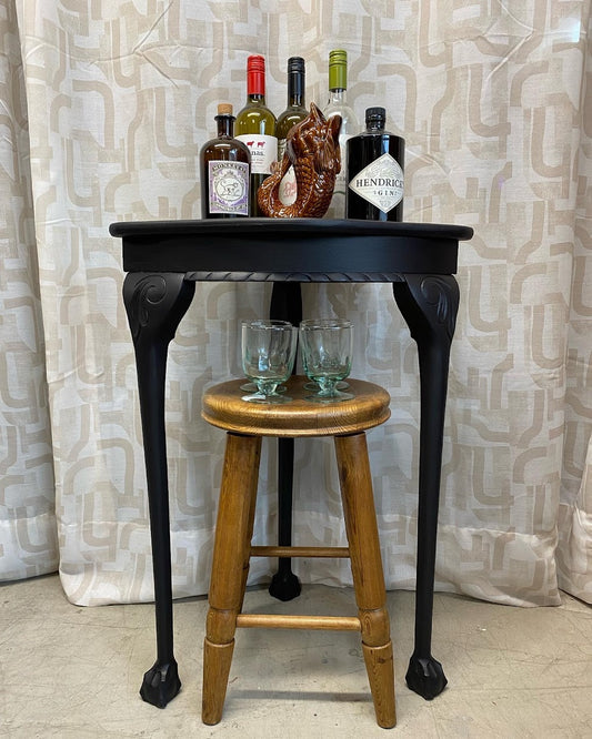 Vintage Painted Corner Lamp Table