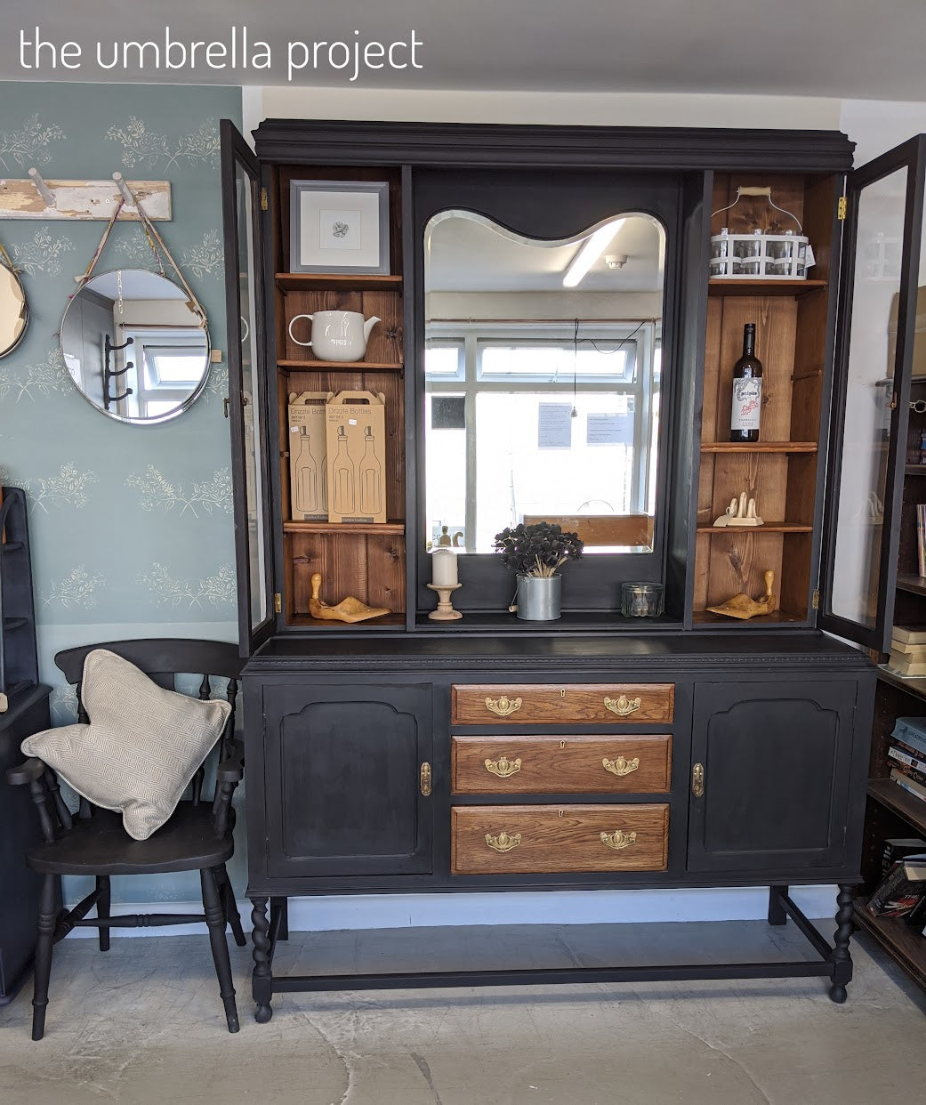 Edwardian Oak Mirrored Dresser