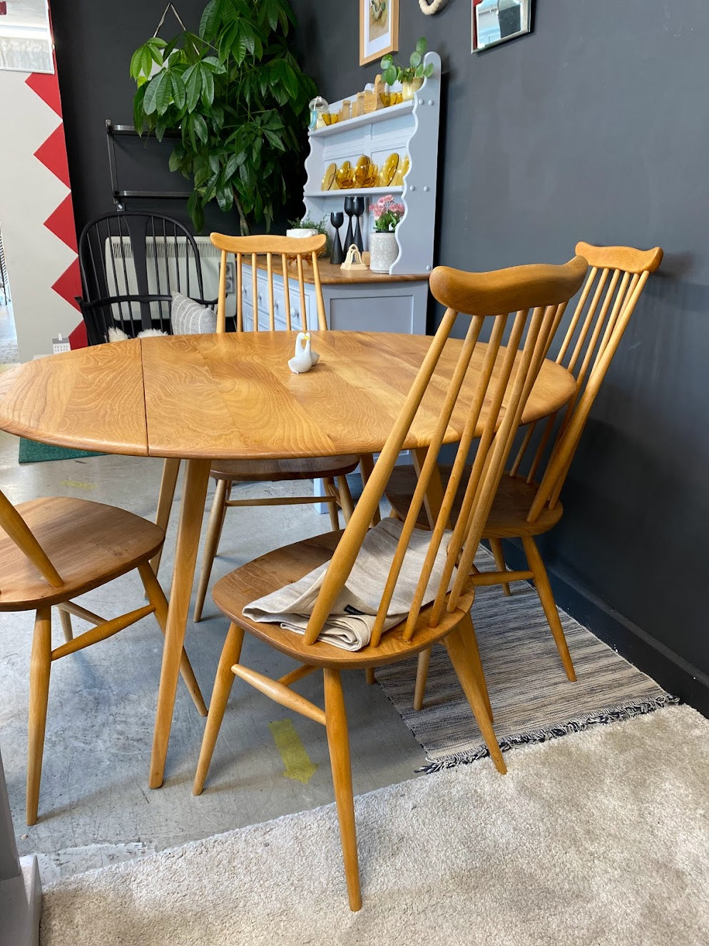 Modern drop leaf table and deals chairs