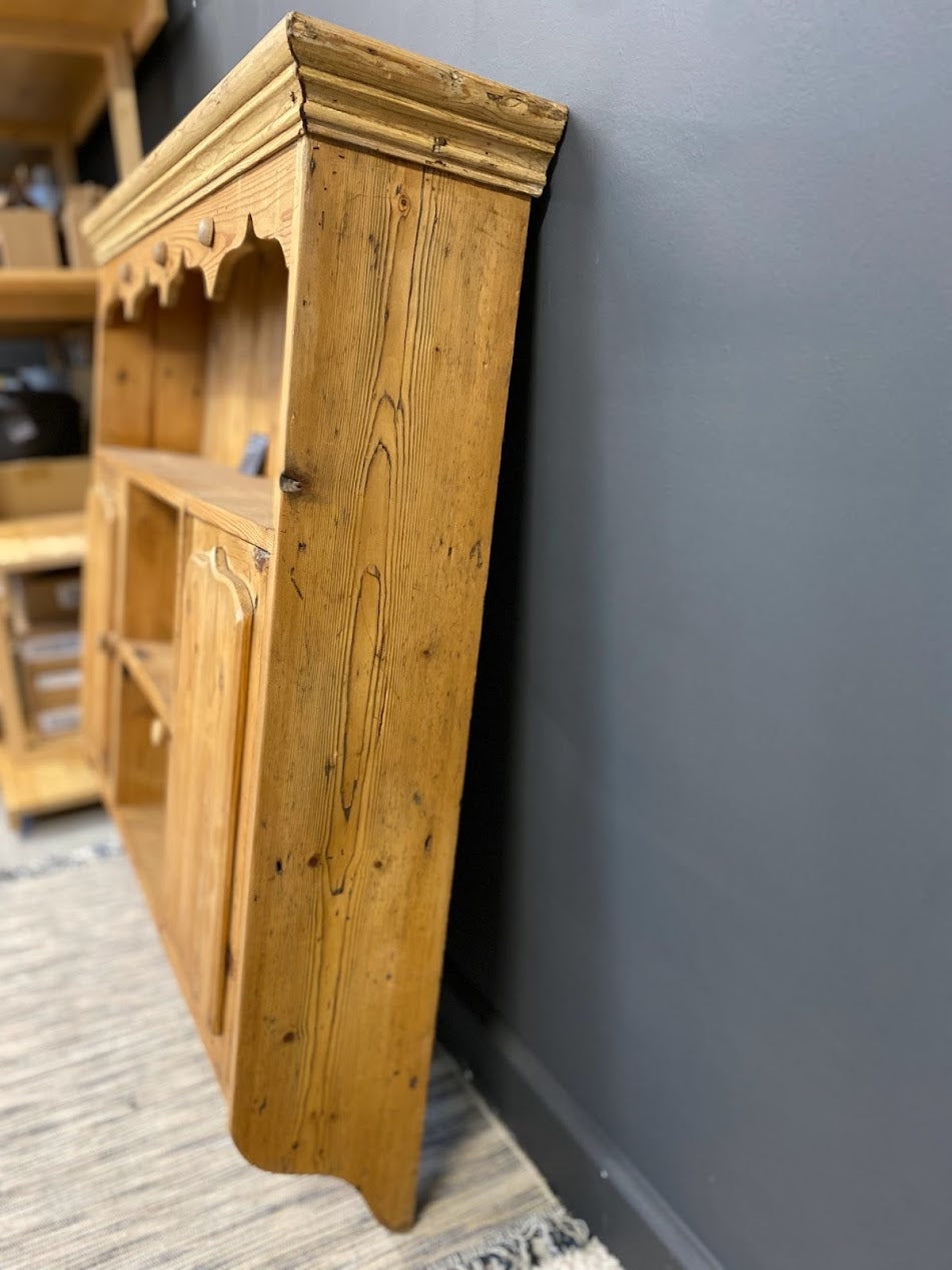 Rustic Vintage Pine Wall Cabinet with shelves