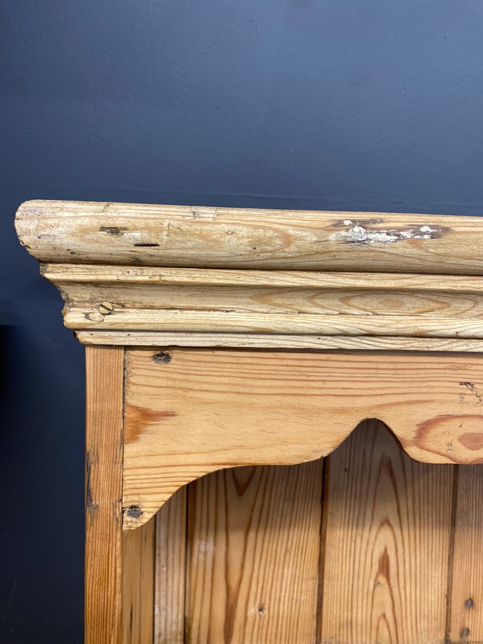 Rustic Vintage Pine Wall Cabinet with shelves