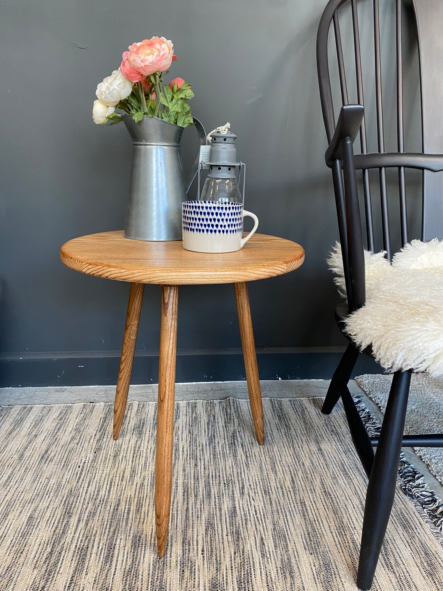 Handmade Solid Ash Table with Walnut Stain